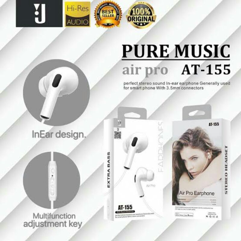 Heandsfre Handset J AT 155 Extra super bass Eraphone AT-155