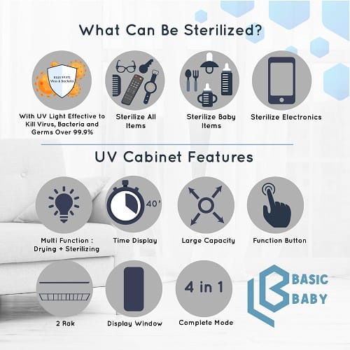 Basic Baby UV Cabinet Multi Function UV Sterilizer Dryer