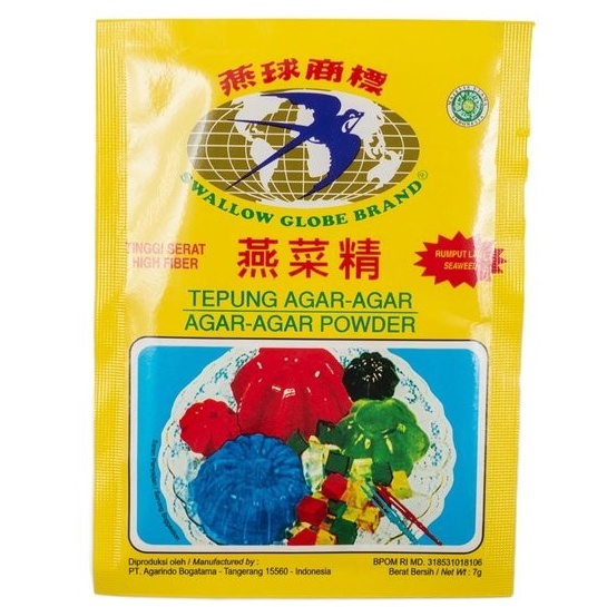 

Swallow Globe Plain 7gr Tepung Agar-Agar Brand Putih/Bening Powder