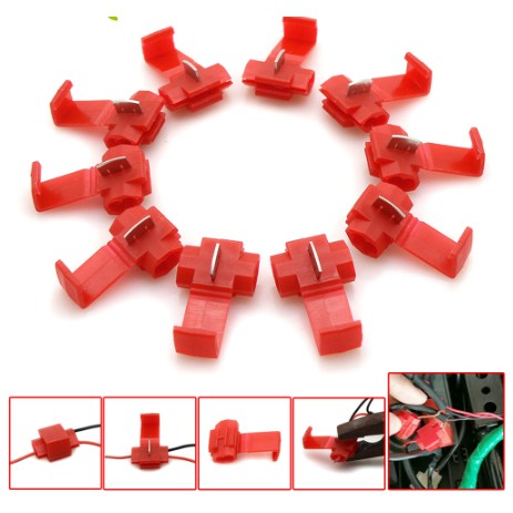 Quick Wiring Terminal jumper Konektor Clamp Clip Sambung AWG Kabel Merah