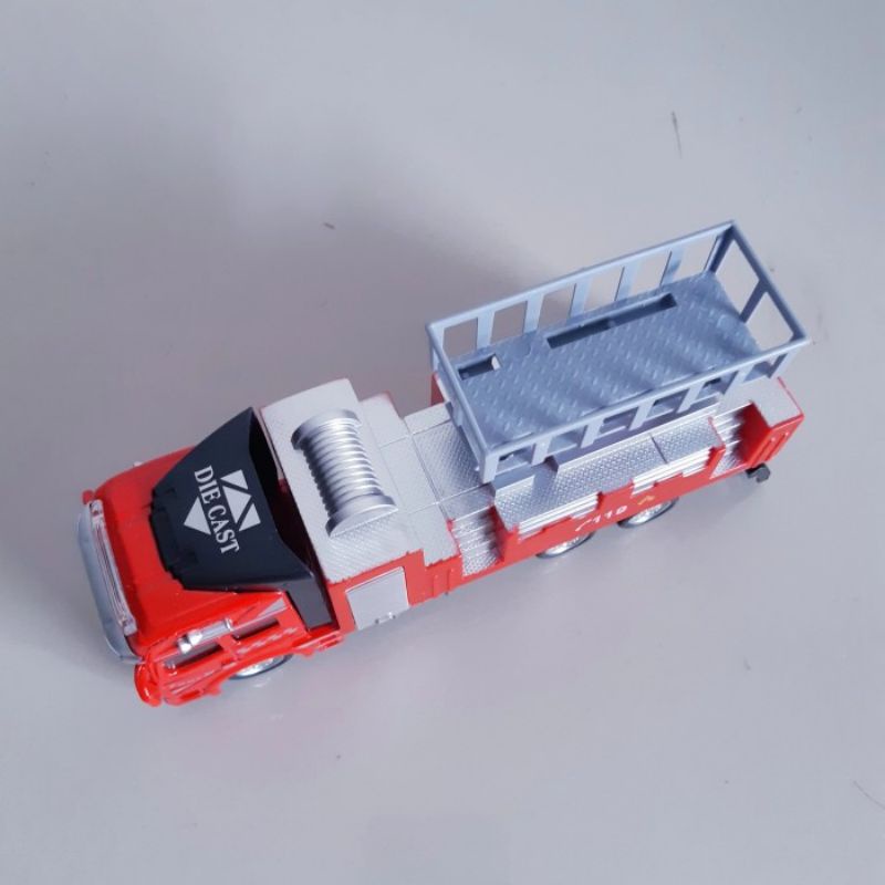 Diecast Truck Pemadam Kebakaran Alloy - Mainan Miniatur Mobil Truk Ladder