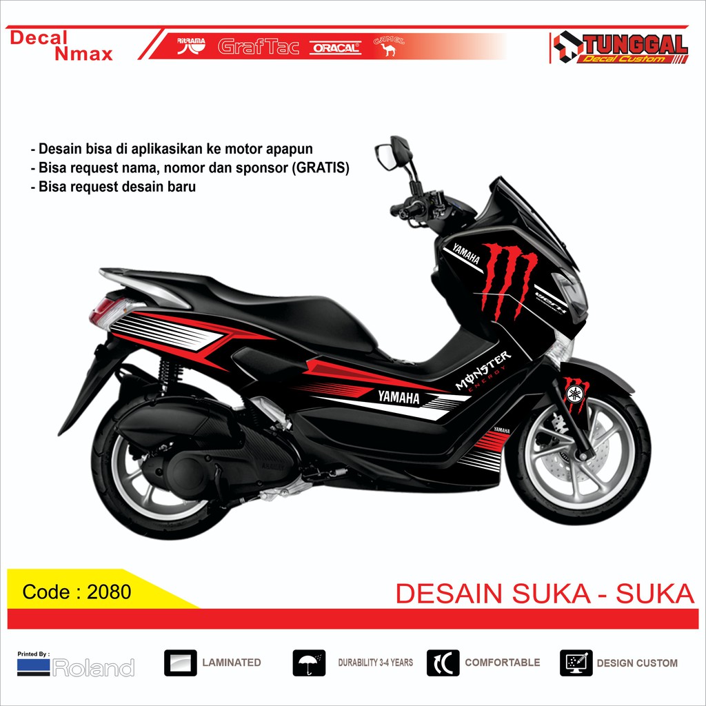 DECAL CUSTOM YAMAHA NMAX DESAIN BISA REQUEST