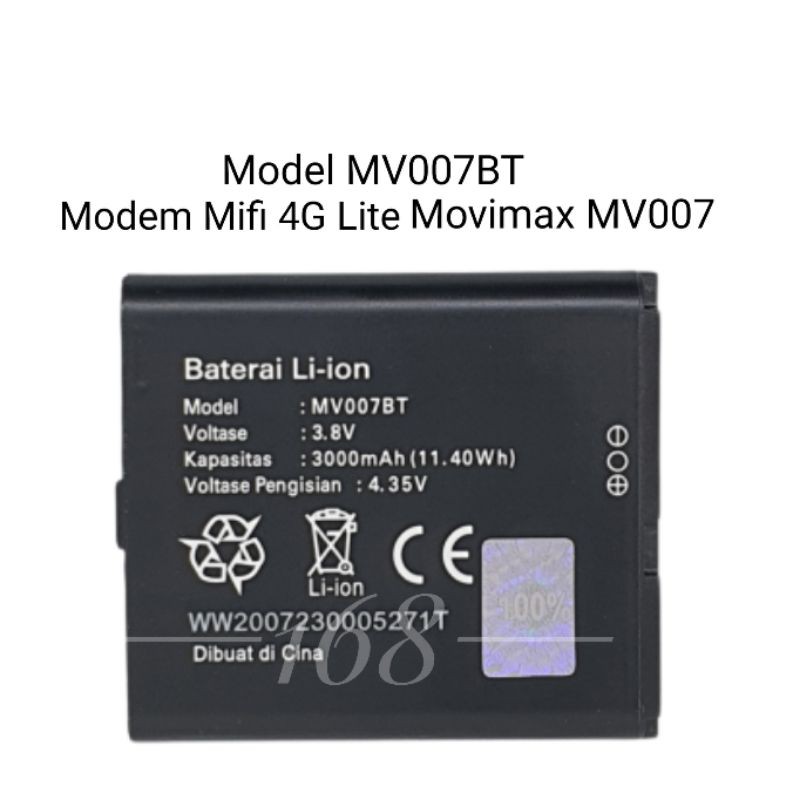 Baterai Batre Modem Mifi 4G Lite Movimax MV007 Batere Movimax MV007BT Modem Ufo Max DC017 Original
