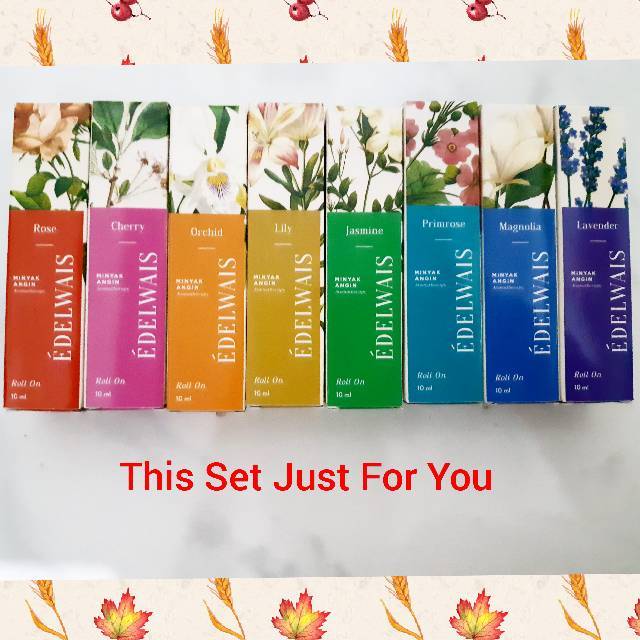 Set Edelwais Minyak Angin Aromaterapi (isi 8 aroma berbeda)