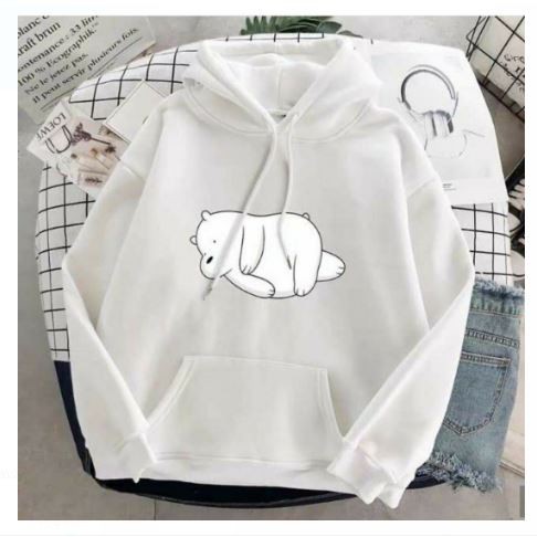 BEAR ENJOY RELAX HOODIE LUCU WANITA - JUMPER TEBAL TERLARIS