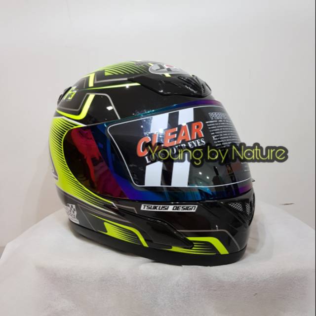 Helm Full Face JPN FullFace F3 - Black Yellow Gloss