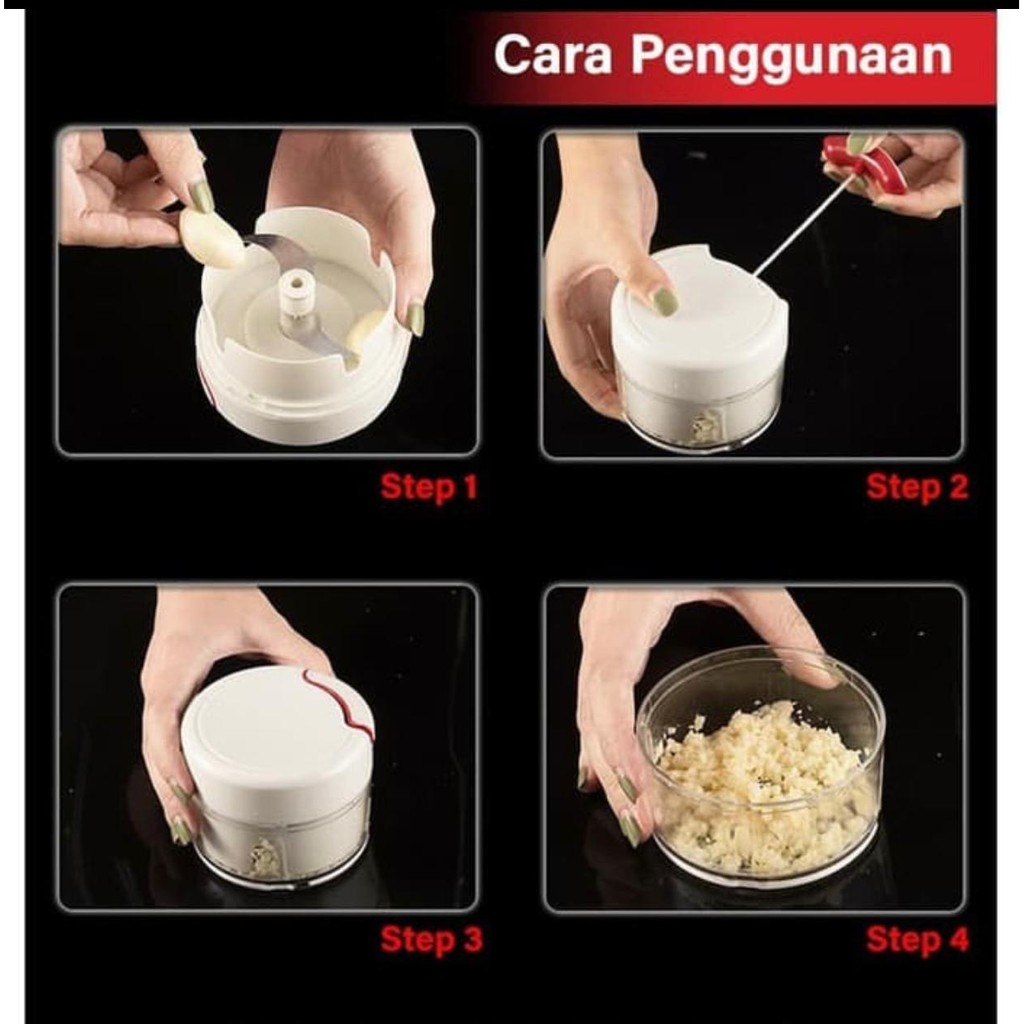 Blender Mini Manual Tarik -Pemotong bawang putih cabe giling chopper cincang bawang /A29