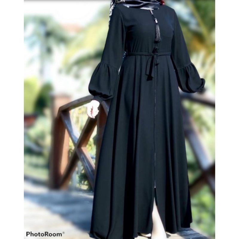 Gallery Exclusive Abaya Hitam Gamis Ziper Arsyi