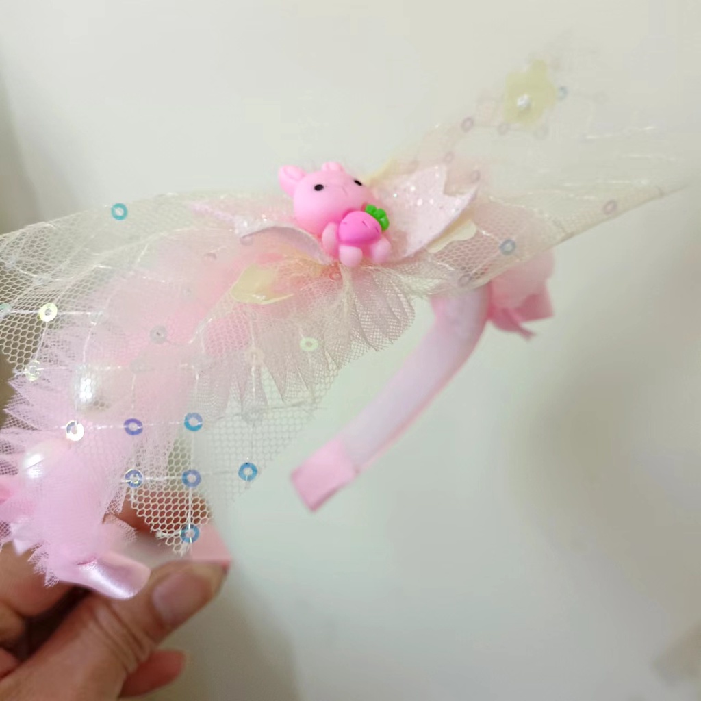 (Hello Girl)B48 Bando Anak Bando Mutiara Kelinci Import