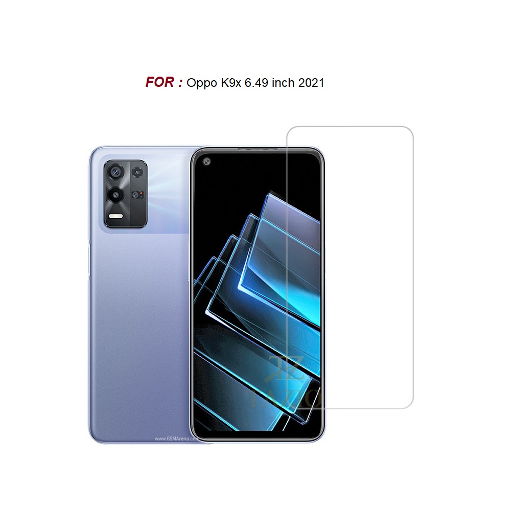 TAZIO Tempered Glass OPPO K9X 6.5" 2021 Antigores Kaca Bening + Free Kardus & Bubble
