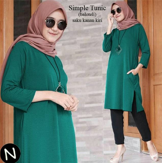 simple tunic L &amp; XL, tunik, tunik murah, tunik muslim, tunik polos, tunik lebaran, tunik simple,ootd