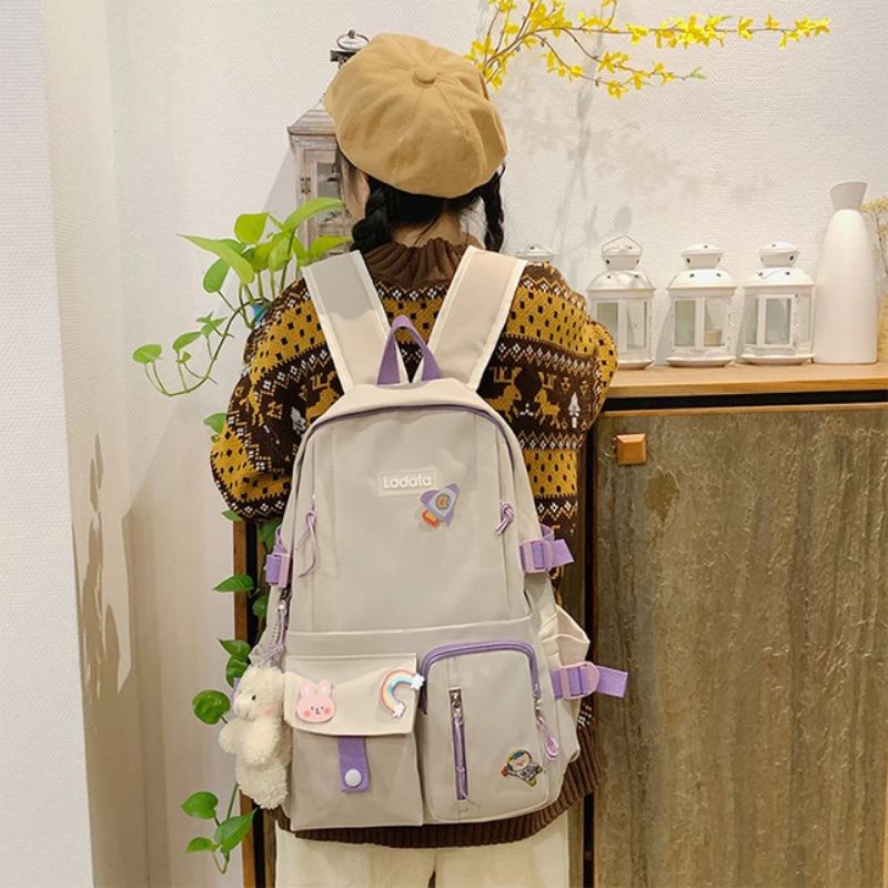 tas ransel perempuan SMP kekinian model Korea/tas anak cewek SMP/ransel punggung anak SD SMP/tas SMP SMA