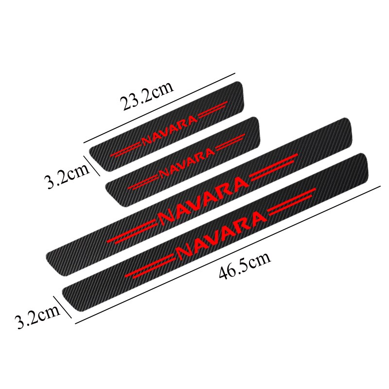 4pcs Stiker Dorr Sill Carbon Fiber Untuk Nissan Navara D40 D22 D23 Np300