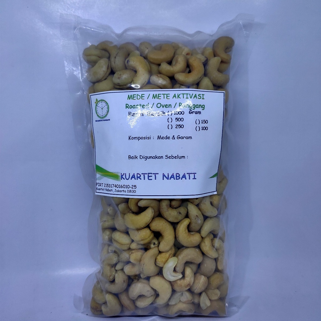 

500gr KN Activated Cashew Nuts - Mede Utuh Size Sedang - Besar Mete Sulawesi - Aktivasi Kacang Mete Matang