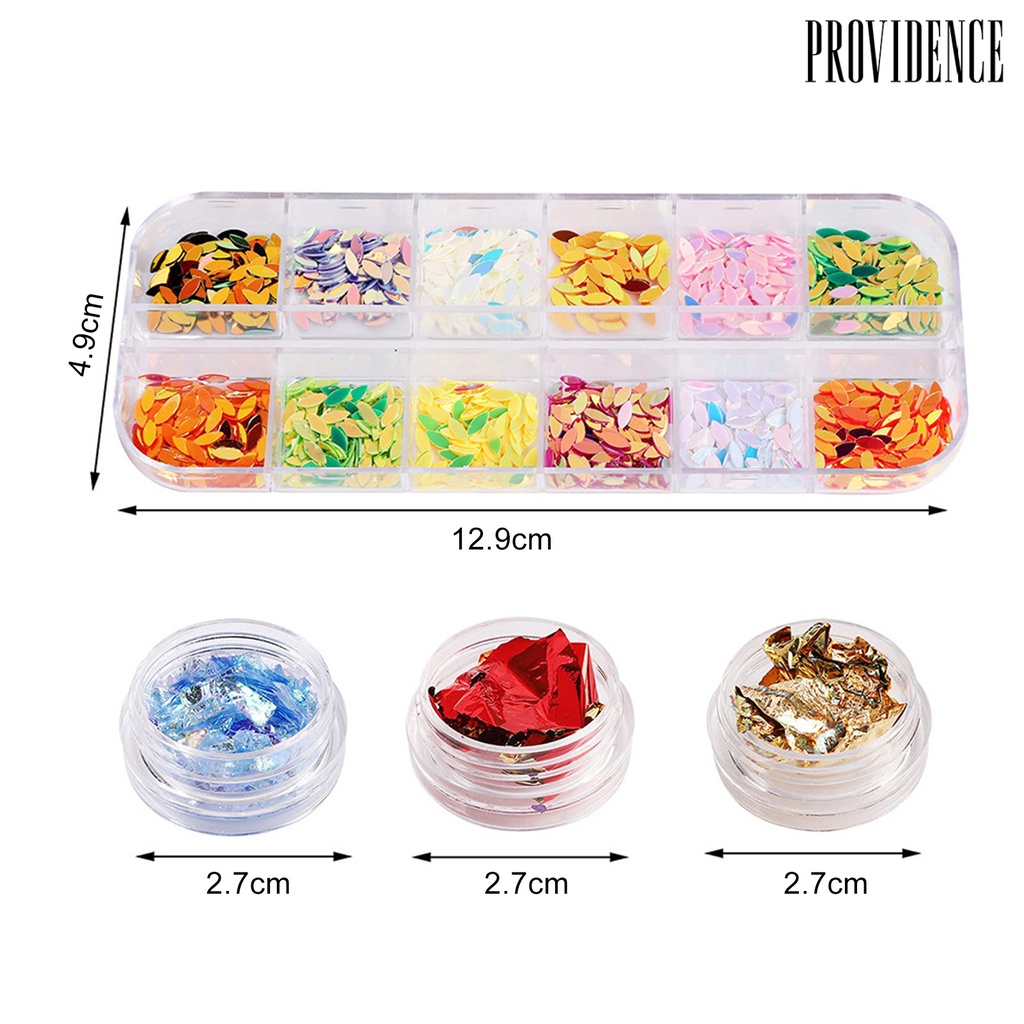 Providence 1Set Nail Sequins Safe Multifunctional Nice-looking Nail Accessories Manicure Glitter Sequins for Women