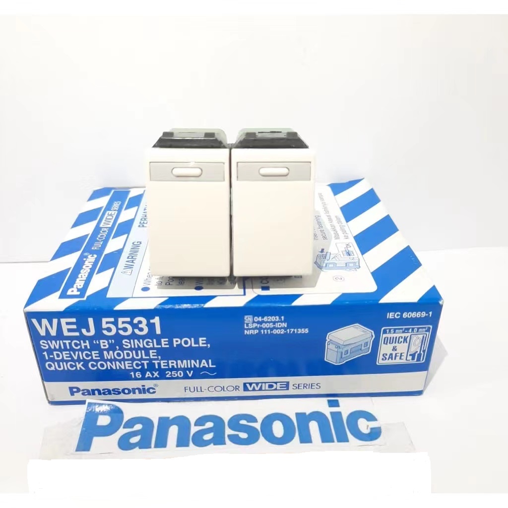 Panasonic Saklar Tunggal Engkel 1 Gang WEJ5531 Mata Saklar Kecil 1 Arah Panasonic WEJ 5531