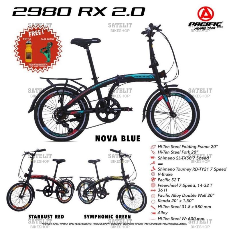 Sepeda Lipat Folding Bike Pacific 2980 RX 2.0 Ukuran 20 Inch