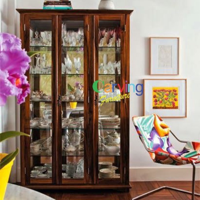 Lemari hias minimalis jati lemari buku kaca
