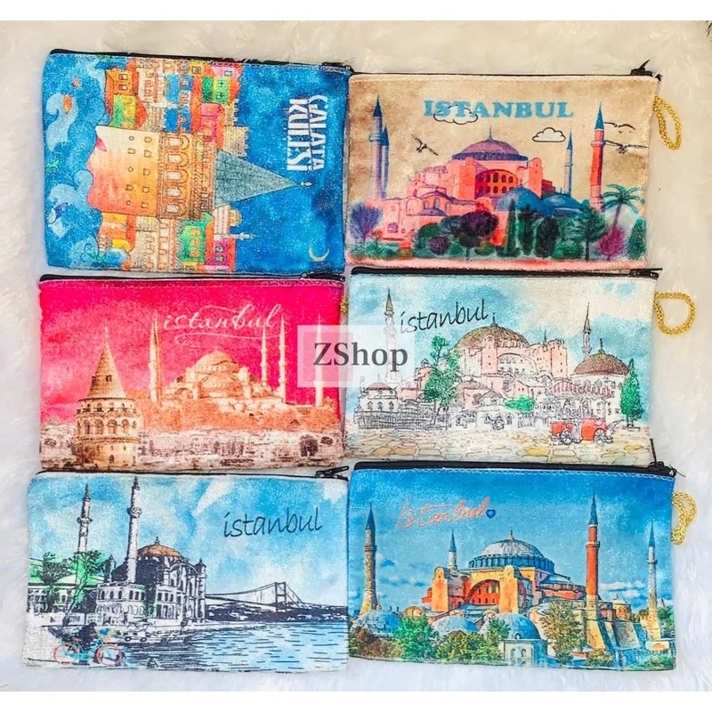 Dompet pouch beludru small multifungsi token key bca atm kunci koin oleh oleh suvenir istanbul Turki