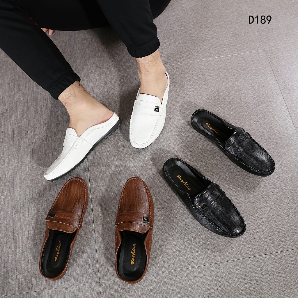 Sepatu Sandal Kulit Pria #D189  (Sepatu Import Pria)