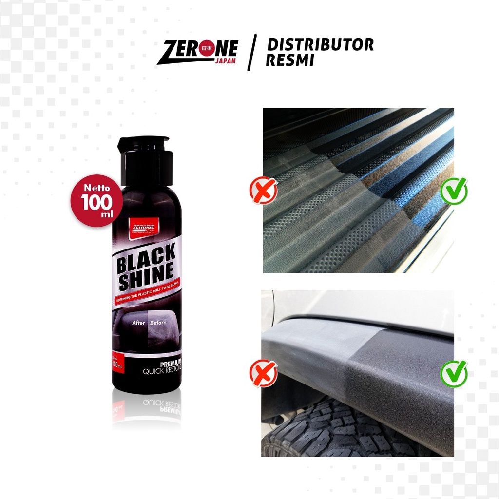 Pembersih Mobil Zerone Semi Nano Coating Black Shine dan Pembersih Jamur Kaca Kerak Mesin