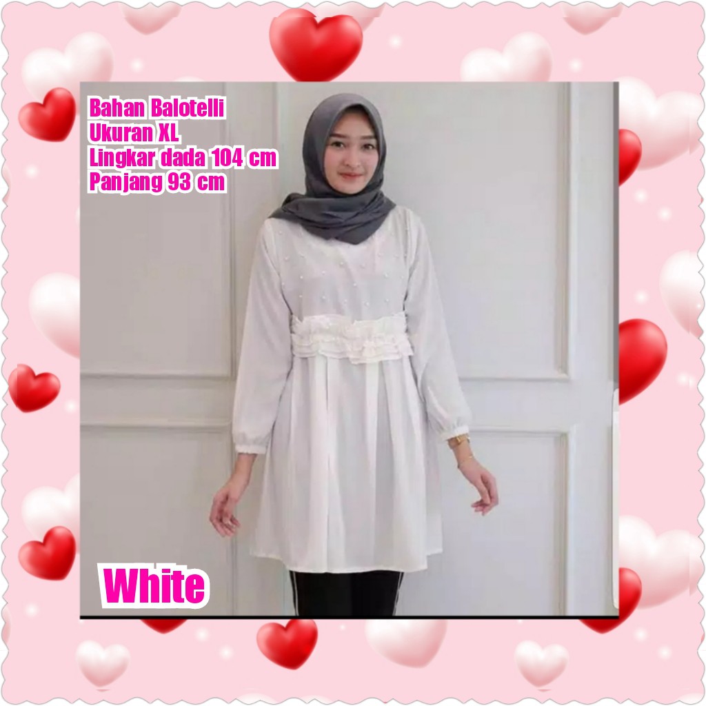 ALMA TOP TUNIK / BLACK / PEACH/WHITE/YELLOW/TERPOPULER/TERLARIS/TERMURAH/KONDANGAN/PESTA