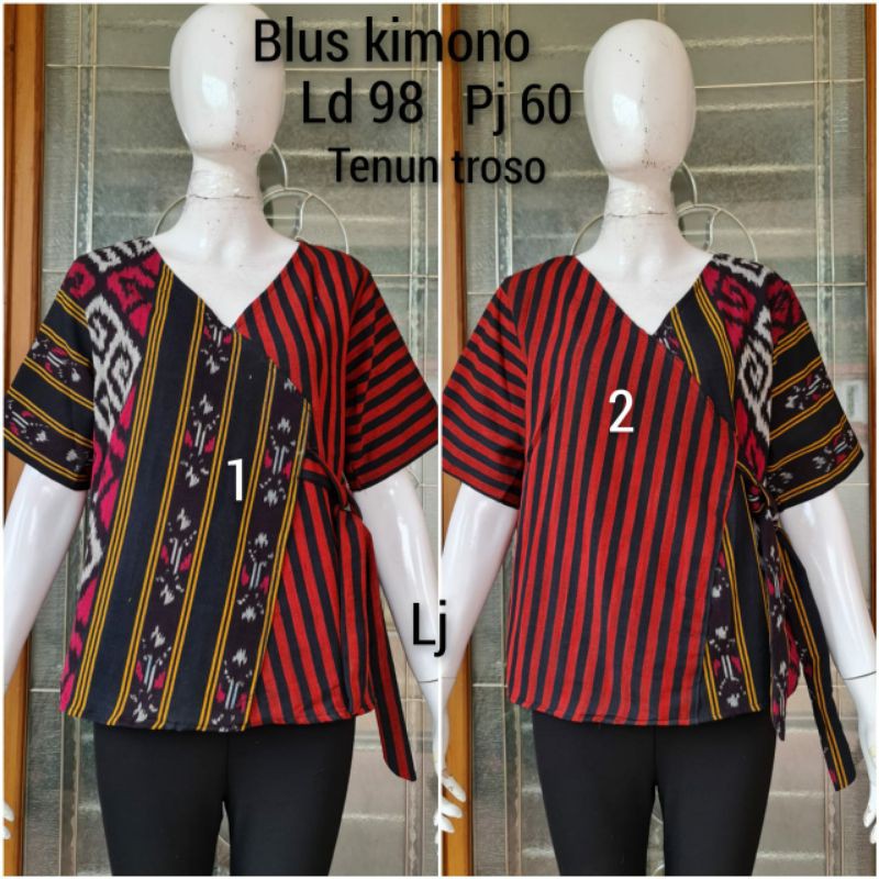 Blouse Tenun Troso Jepara | Blus Pita Kimono