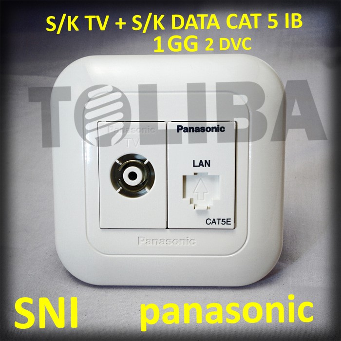 stop kontak tv + stopkontak data cat5e  8p 8c inbow panasonic jack rj