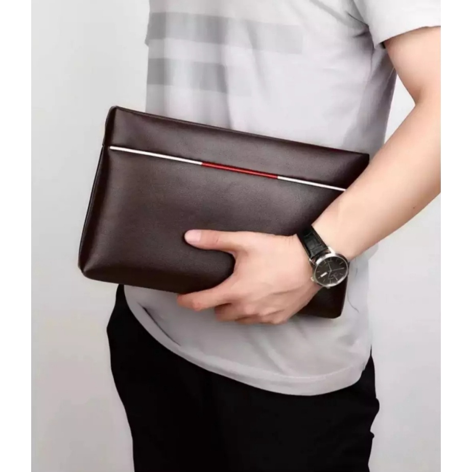 Tas Clutch PU Leather Bag Pria for Business Dompet Handbag Tas Clutch Pegangan Pria Elegant new 2022
