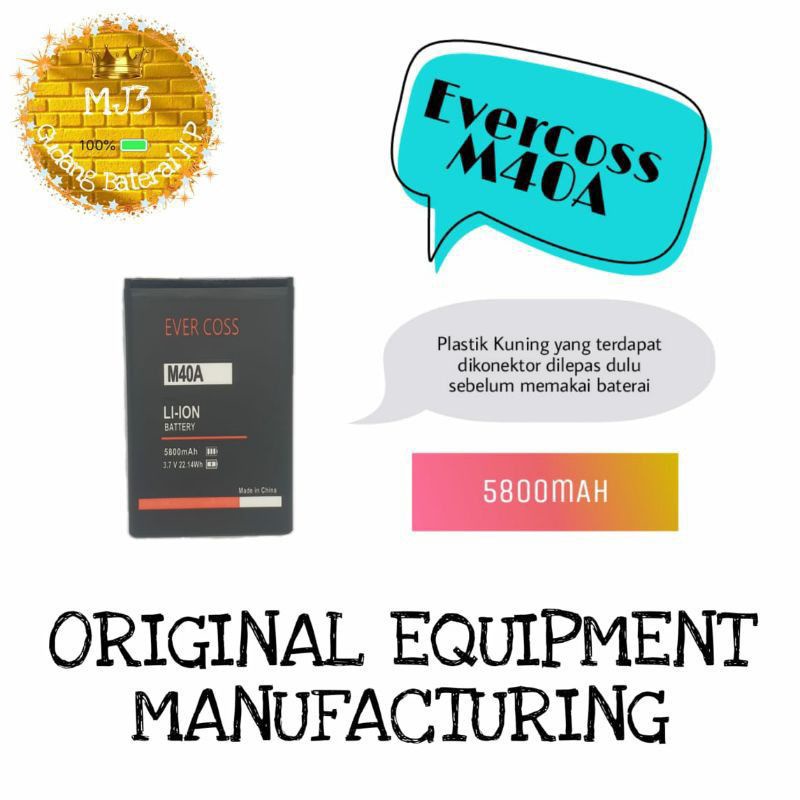 baterai hp Evercoss M40/M40A 100% ORIGINAL