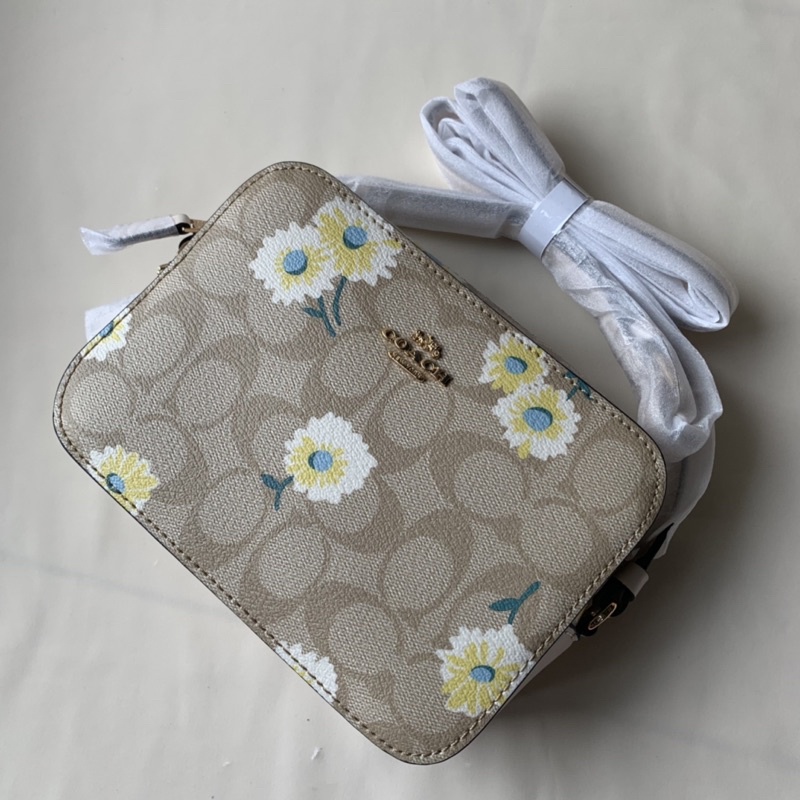 Coach Mini Camera Bag In Signature Canvas With Daisy Print(C3354)