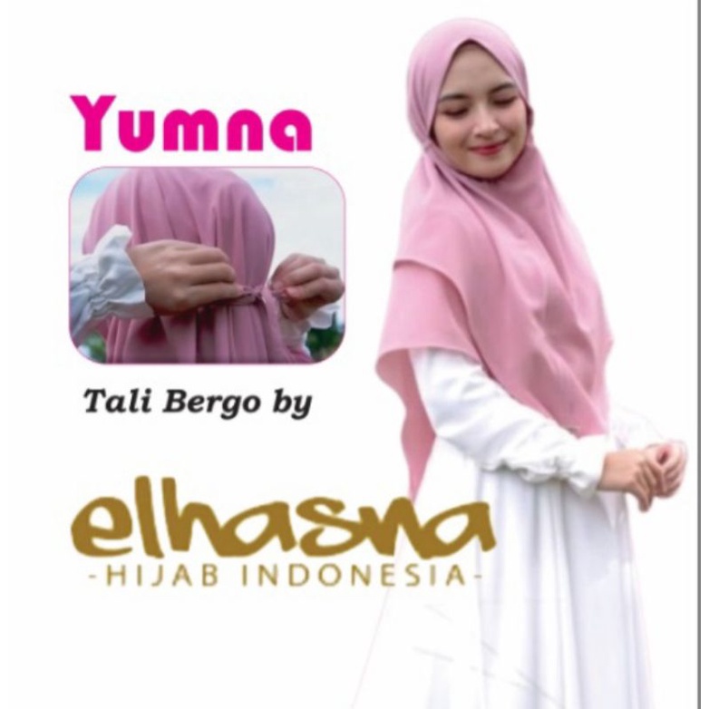 bergo Elhasna Hijab KHIMAR ( YUMNA ) NON PAD CERUTY JILBAB INSTAN  HIJAB