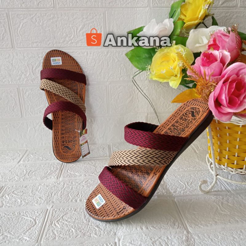 sandal cewek adesa / sandal cewek terbaru / sandal cewek kekinian / sandal teplek / sandal pesta
