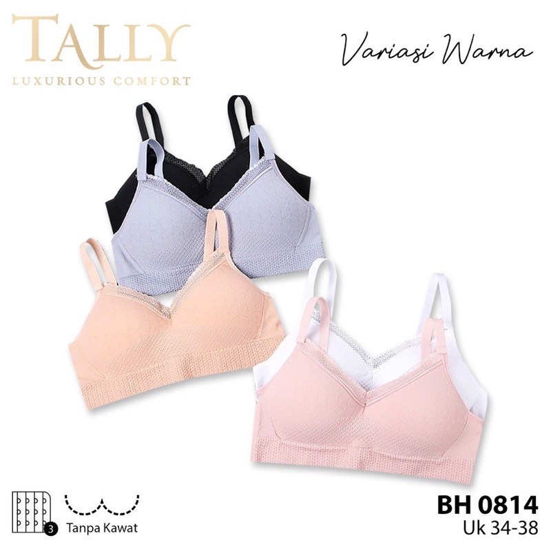 TALLY BRA BH RAJUT 0814 I CUP B | TANPA KAWAT I BUSA TIPIS I SIZE 34-38