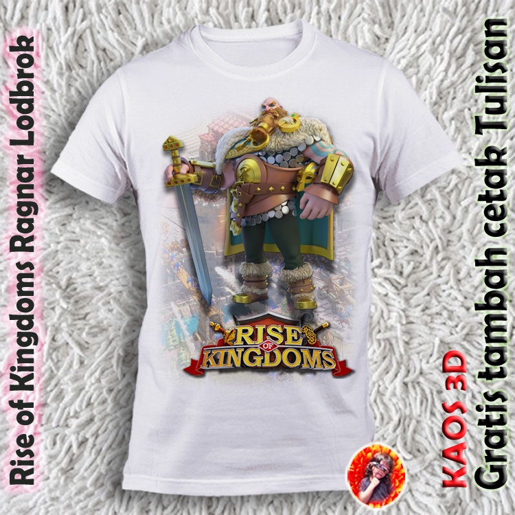 Baju Game Rise of Kingdoms Ragnar Lodbrok / tshirt unisex kategori gambar game