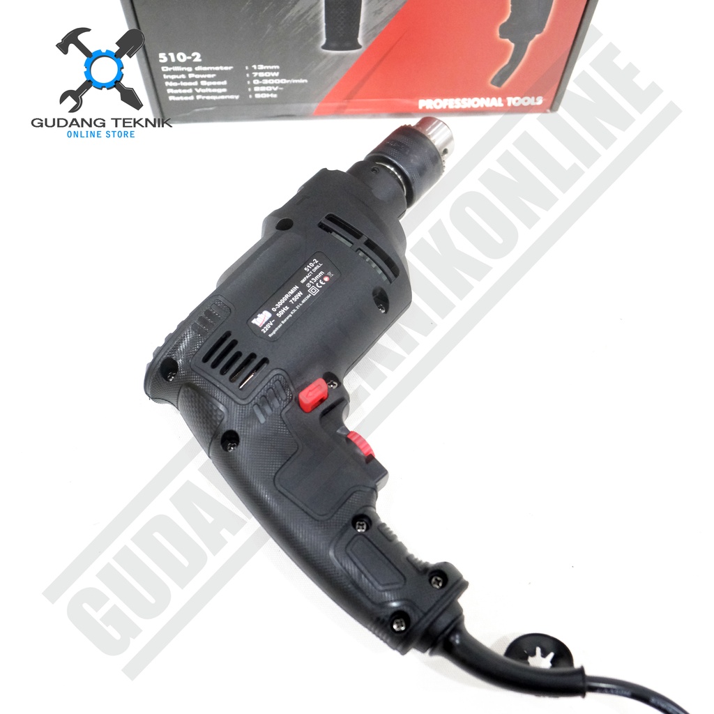 Mesin Bor Tangan 13mm TOHO 510-2 / Bor Tangan Beton Besi Kayu 13 mm - Impact Drill TOHO 510 2