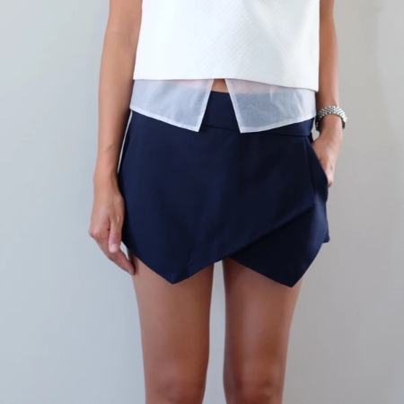 Hello Parry Minute Tailored Wrap SkIrt - Navy