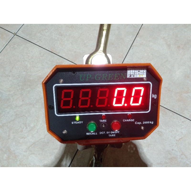 Timbangan Gantung Digital 2 Ton Up Green