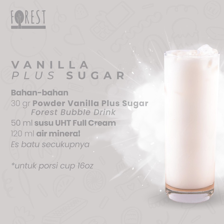 Bubuk Minuman Rasa VANILLA 1000g PLUS GULA - Forest Bubble Drink