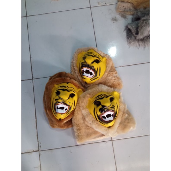 topeng macan bulu halus bagus all size beli X5 gratis 1 jadi 6 bebas cekout di mana aj ecer juga bisa