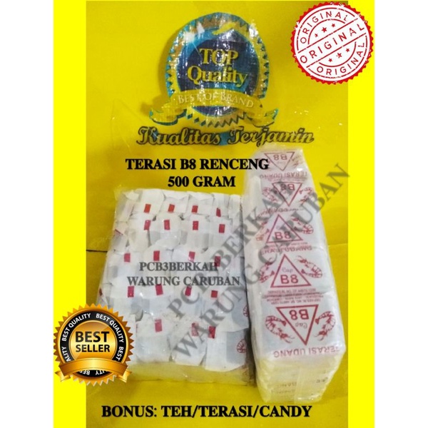 

@500 gr TERASI KHAS CIREBON B8 RENCENG SUPER BONUS TEH/TERASI/CANDY
