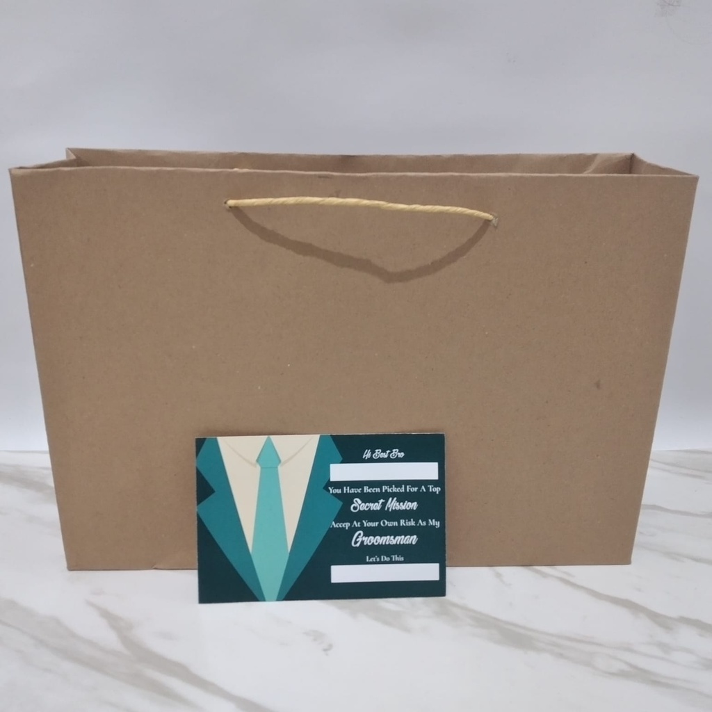 

(Ready Stock) Paperbag Large Kraft With Card Groomsman 4