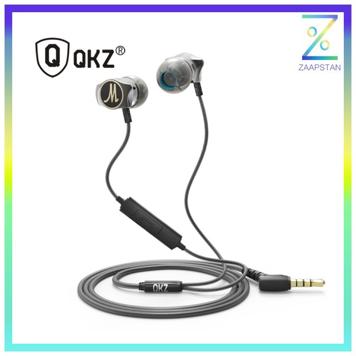 QKZ Stereo Bass In-Ear Earphones with Microphone - QKZ-DM7 - Black