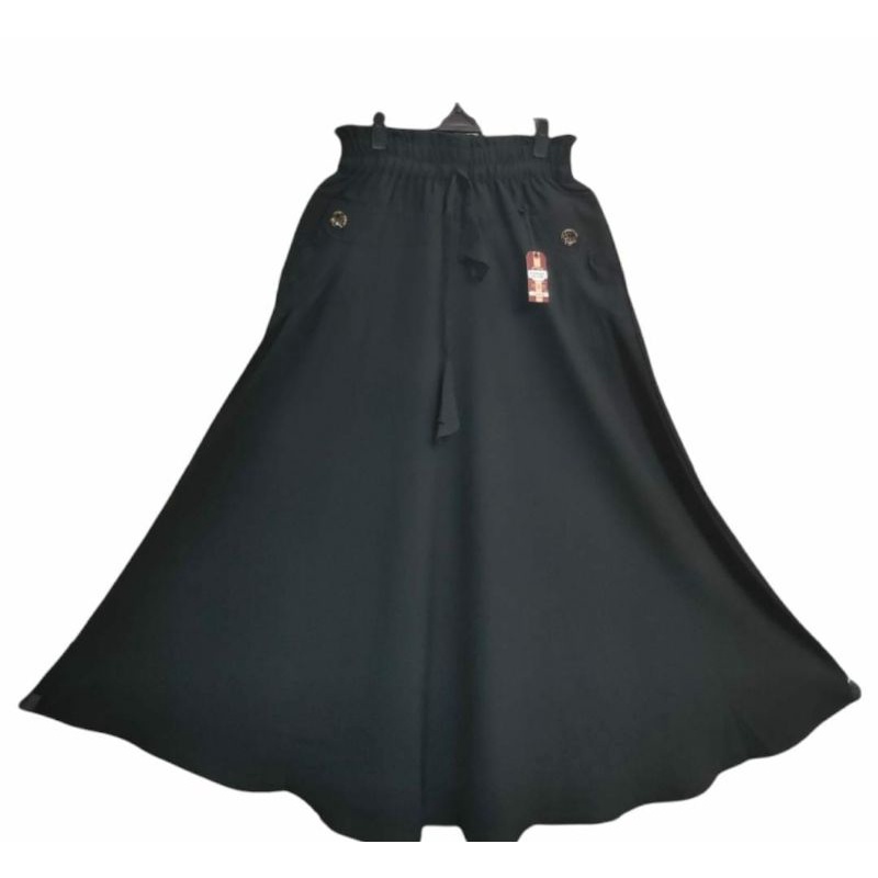 Rok kancing kantong/rok polos kancing kantong/rok hitam bahan jetblack/rok bahan premium/rok panjang