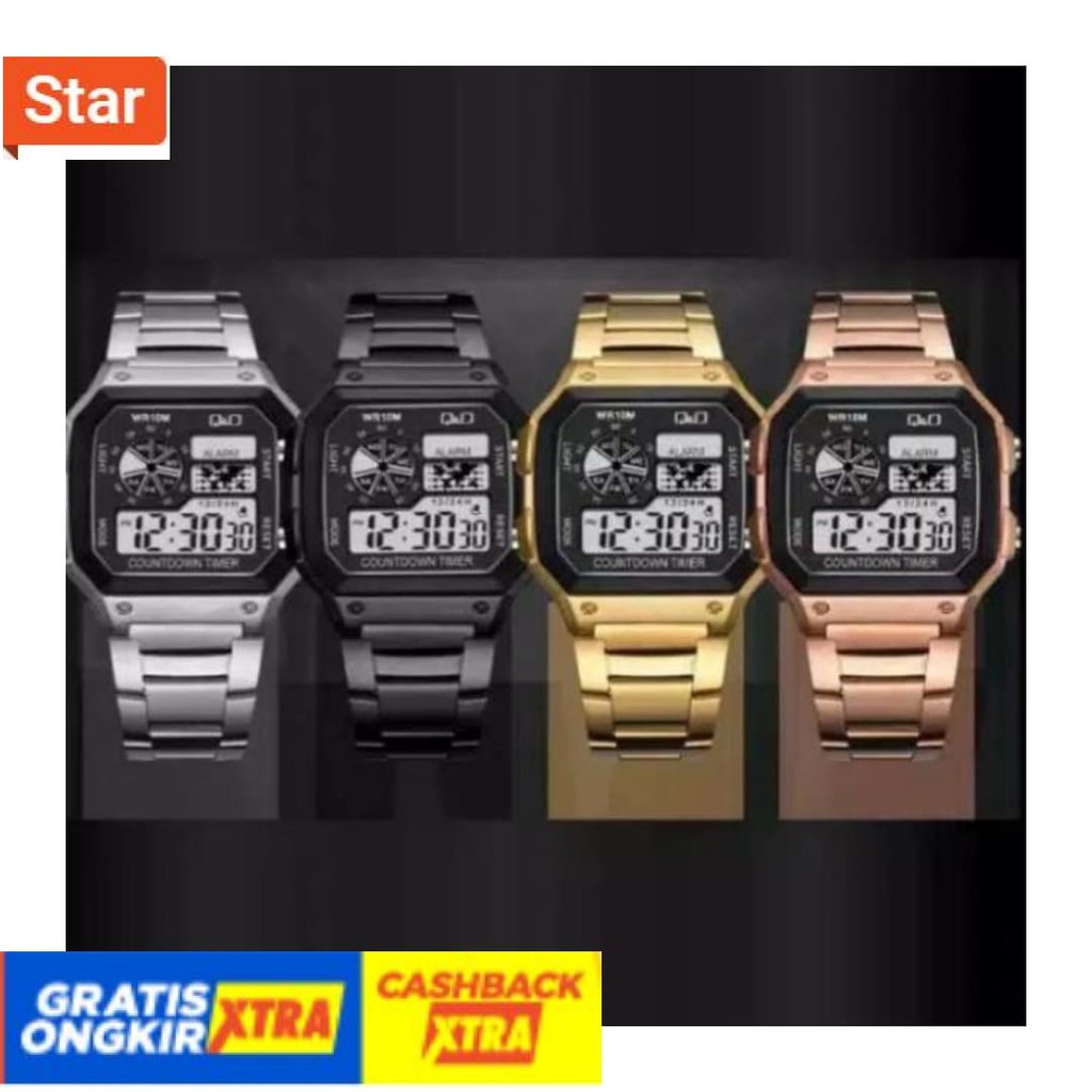 BEST SELLER  - ANTI AIR IMPORT HITAM PUTIH POLOS / JAM TANGAN PRIA WANITA MURAH CASUAL  RANTAI