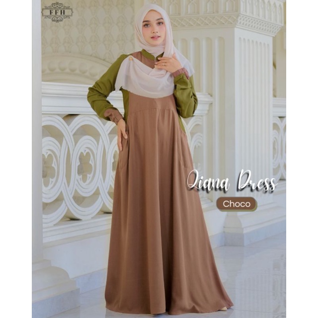 QIANA Dress Ori FAFAHIJAB/Gamis Fafahijab/Gamis Polos/Dress