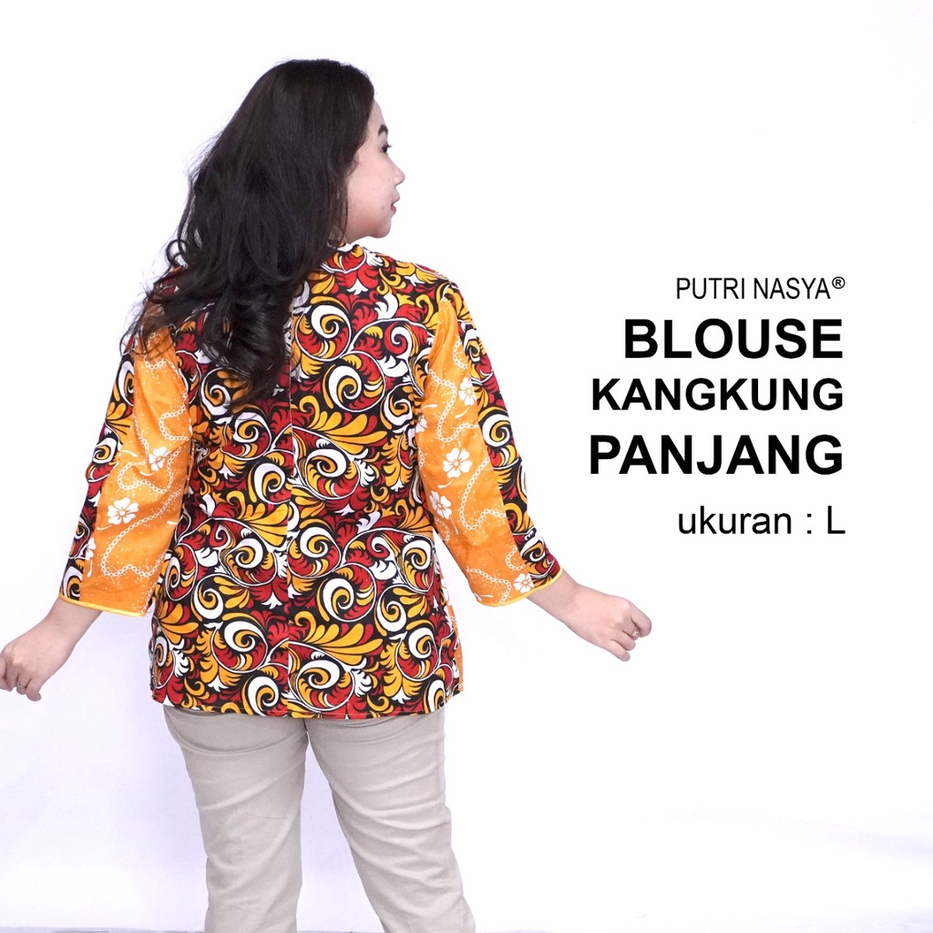 Blouse Big Size Wanita Atasan Batik Jumbo LD 140 S-M-L-XL-2L-3L-4L-5L-6L-7L Model Blus Jumbo Kerja Batik / Blus Batik Big Size Formal / Pakaian Kekinian Kantor Seragam Formal / Pakaian Batik Super Big Kerja Wanita Bahan Katun Terbaru Modern