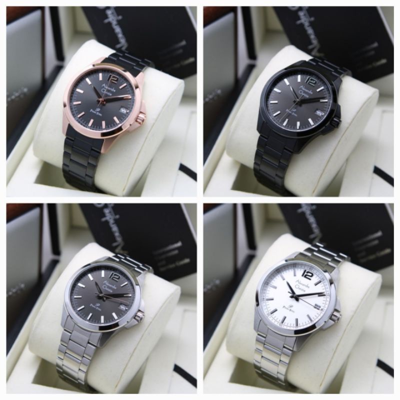 jam tangan pria alexander cristie original ac1031 gold