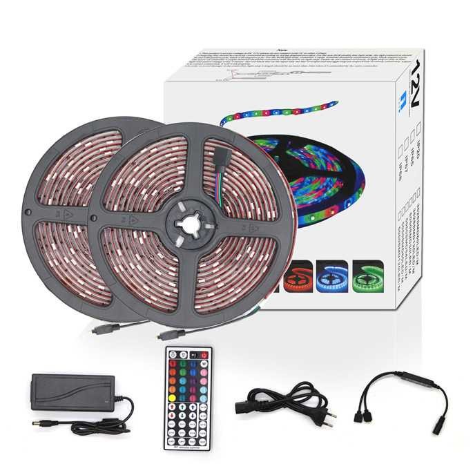 Lampu RGB LED Strip Gaming Plafon 10 Meter with Controller + RF Remote - Putih, 10M