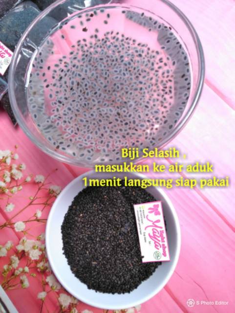 Biji selasih 50gr 100gr basil seed untuk dessert minuman sehat panas dalam menu diet